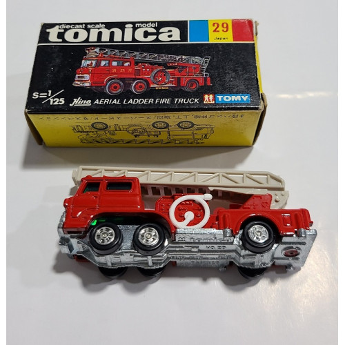 Tomica 29-2-1 Hino Aerial Ladder Fire Truck 1E Wheel Mint Condition Made in  Japan